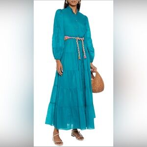 ZIMMERMANN Fiesta Tiered Belted Cotton Maxi Dress Without Belt/ Sz 0/Retail $750
